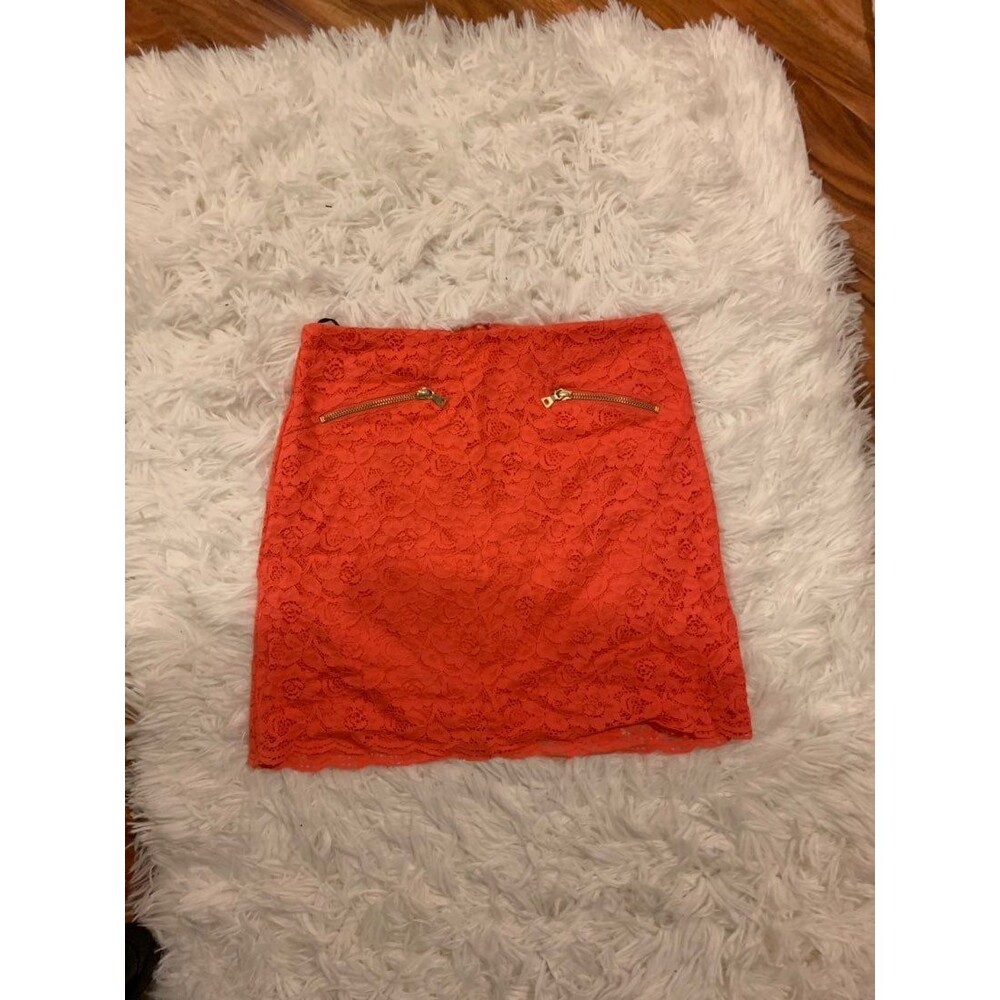 Coral Lace Skirt